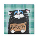 Pardon - Whimsical Cat Magnet by LisaMarieArt Pardon - Whimsical Cat Magnet