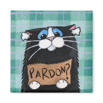 Pardon - Whimsical Cat Magnet