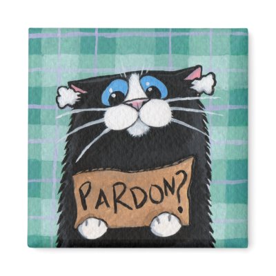 Pardon - Whimsical Cat Magnet