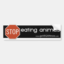 PARE EL COMER DE ANIMALES ETIQUETA DE PARACHOQUE