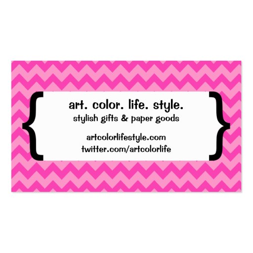{ Parenthetically Pink Zig Zag } Business Card Templates (front side)