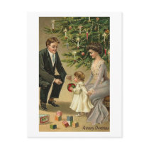 Parents and Child Christmas Card postcards