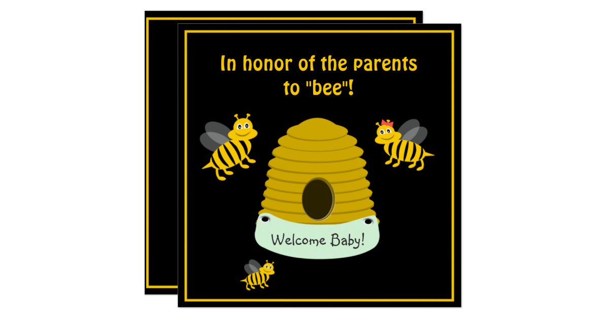 Parents To Bee Bumble Bee Baby Shower Card | Zazzle