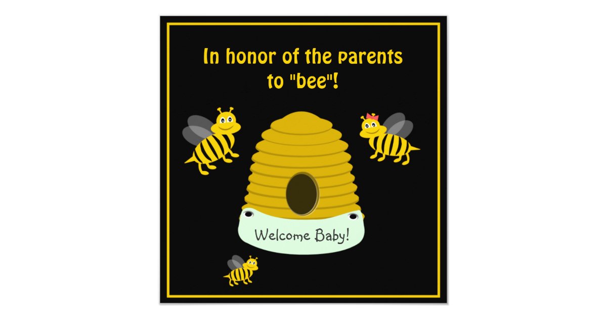 Parents To Bee Bumble Bee Baby Shower Card