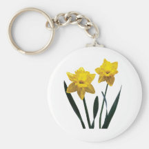 Pares amarillos del narciso llavero personalizado