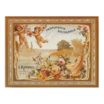 print, poster, vintage label art, perfume ad,