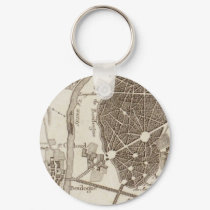 Paris Antique Map keychains by biliana Paris Antique Map keychains