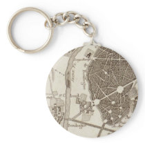 Paris Antique Map keychains