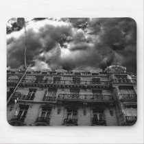 Paris apartments with a cloudy gothic sky mouse pad