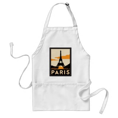 paris art deco retro travel poster aprons by strk3
