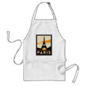 paris art deco retro travel poster aprons