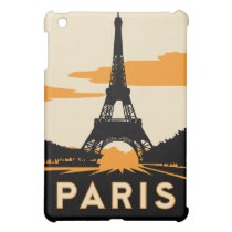 paris art deco retro travel poster ipad mini cases