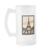 paris art deco retro travel poster mugs