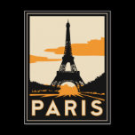 paris art deco retro travel poster postcard