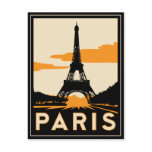 paris art deco retro travel poster postcard