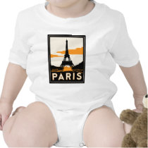 paris art deco retro travel poster tee shirt