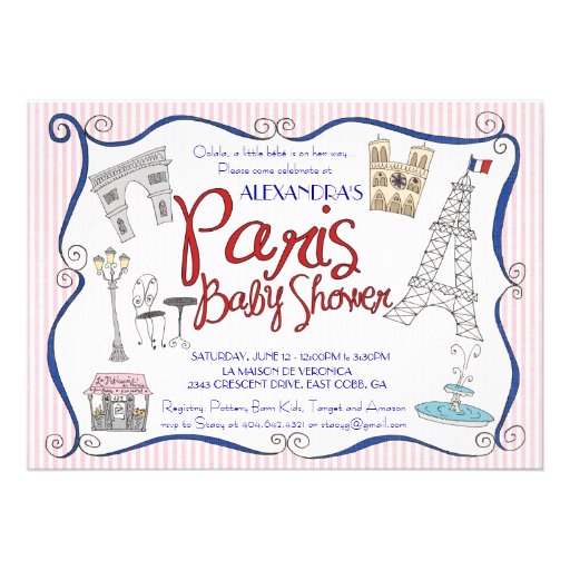 Paris Baby Shower Invitation