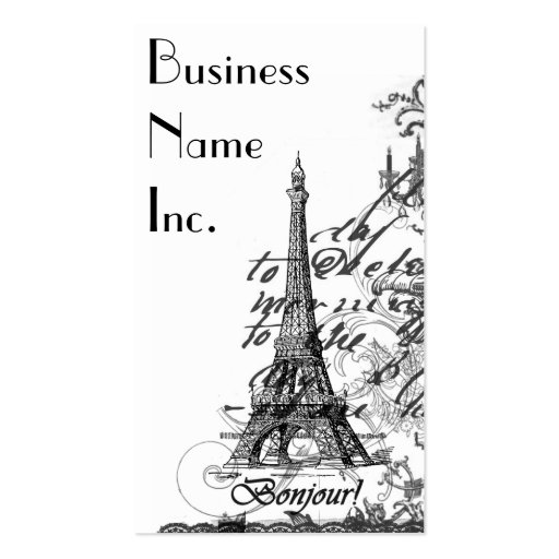 Paris Bonjour Collage Business Cards (front side)