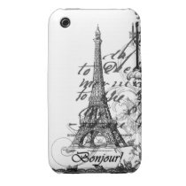 Paris Bonjour Collage Iphone 3 Case-mate Cases