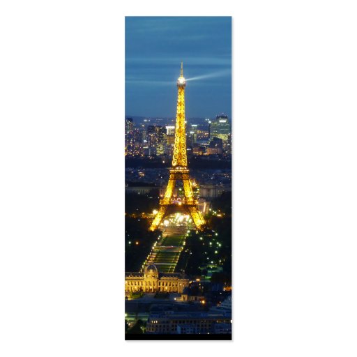 Paris by Night - Eiffel Tower - bookmark Business Card Template (front side)