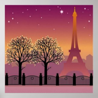Paris by night Poster print