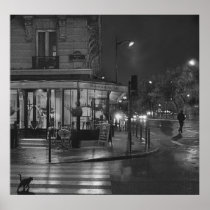 Paris Cafe at Night Poster