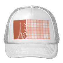 Paris; Cute Orange Plaid Hat