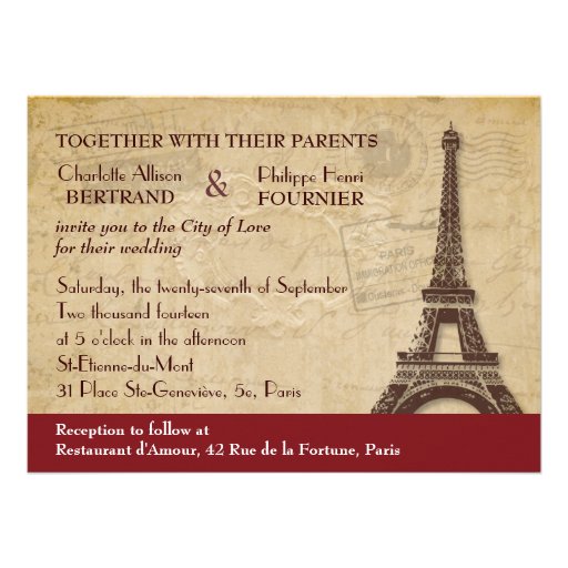 Paris Destination Wedding Invitation
