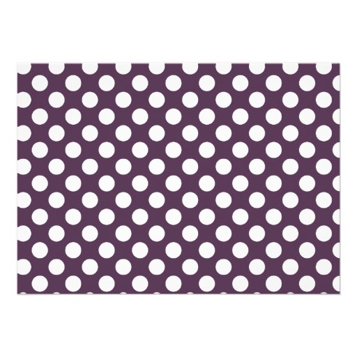 Paris; Eggplant Purple Polka Dots Invite