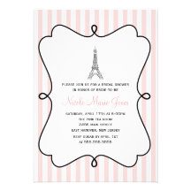 Paris Eiffel Tower Bridal Shower Custom Announcement