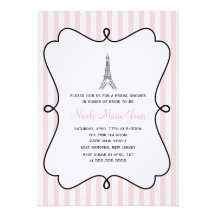 Paris Eiffel Tower Bridal Shower Custom Announcement