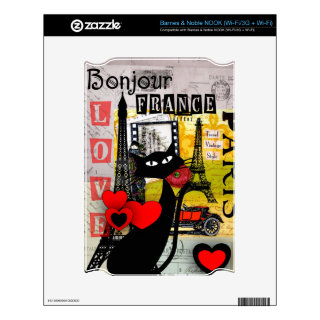 Paris Eiffel Tower Cat Lovers gifts Decals For The NOOK