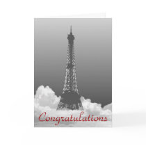 Paris Eiffel Tower Floats in Cloud Card