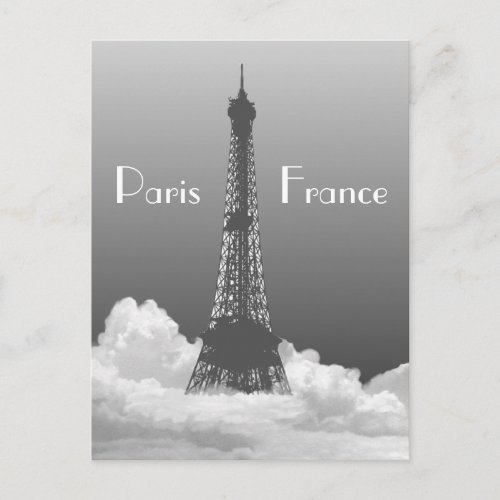 Paris Eiffel Tower Floats in Cloud Postcard postcard