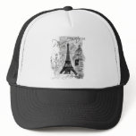Paris Eiffel Tower French Scene Collage Trucker Hats