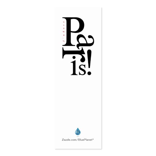 Paris Eiffel Tower Mini Bookmark Business Card Templates (back side)