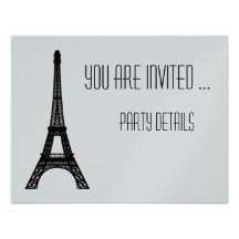 Paris Eiffel Tower Personalized Invitations