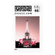 Paris Eiffel Tower Pink stamp