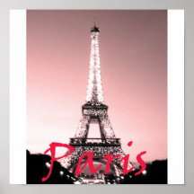 Paris Eiffel Tower Pink Print