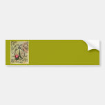 Paris Eiffel Tower & Red Rose Steampunk Bumper Sticker