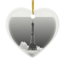 Paris Eiffel Tower Romantic Heart Hanging Ornament