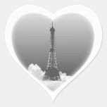 Paris Eiffel Tower Romantic Heart Shape Stickers at Zazzle