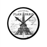 Paris Eiffel Tower Round Wall Clock wall clocks