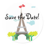 Paris Eiffel Tower Save the Date Stickers