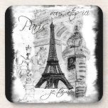Paris Eiffel Tower Scene Collage Art Coaster