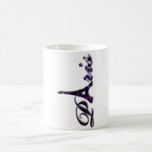 Paris Eiffel Tower Sequin Glitter Sparkle Coffee Mugs