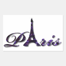 Paris Eiffel Tower Sequin Glitter Sparkle Rectangular Stickers