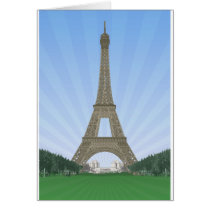 Paris: Eiffel Tower: Vector Drawing: Card