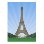 Paris: Eiffel Tower: Vector Drawing: Post Card