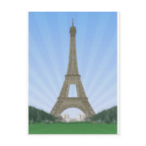 Paris: Eiffel Tower: Vector Drawing: Post Card